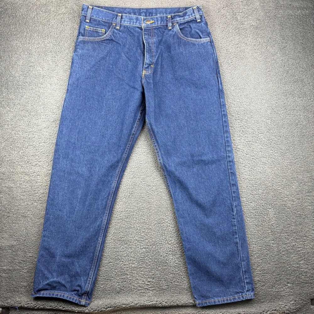 Steelguard FR Essentials Mens 38x32 Dark Wash Denim Work‎ Jeans Flame Resistant